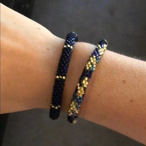 Set of 2 Lilly and Laura bracelets! Gold and navy